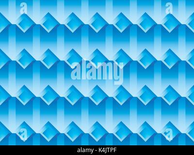 Seamless pattern with squares and transparent shadows in blue colors. Vector illustration Stock Vector