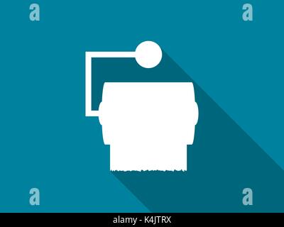 Toilet paper flat icon with long shadow. Vector illustration Stock Vector