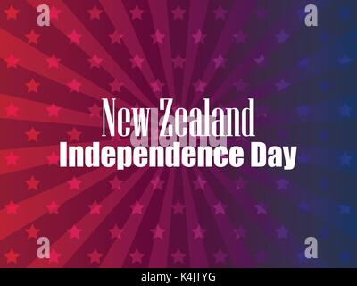 New Zealand Independence Day. Festive banner with stars and text. Vector illustration Stock Vector