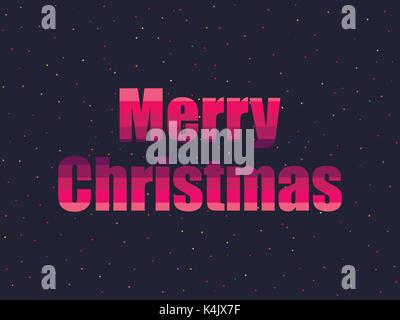 Marry Christmas in 80's retro style. Text in the futuristic style, neon. Vector illustration. Stock Vector