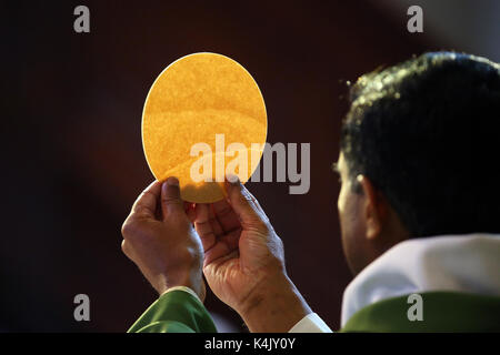 Catholic Mass, Eucharist celebration, France, Europe Stock Photo