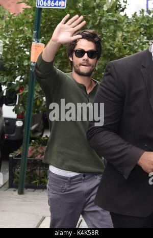 New York, NY, USA. 6th Sep, 2017. Dylan O'Brien, out promoting his new film AMERICAN ASSASSIN out and about for Celebrity Candids - WED, New York, NY September 6, 2017. Credit: Derek Storm/Everett Collection/Alamy Live News Stock Photo