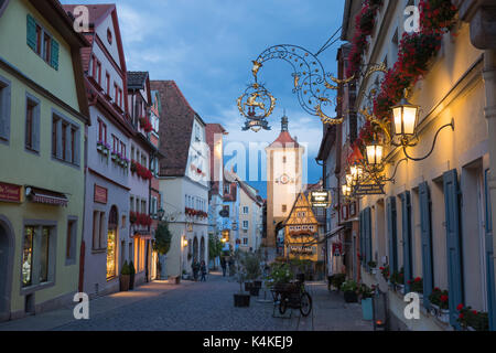 Plönlein, Rothenburg ob der Tauber, Franconia, Bavaria, Germany Stock Photo