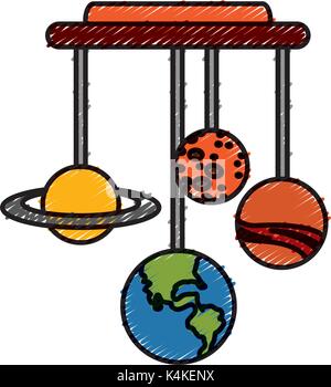 Planets of galaxy hanging Stock Vector