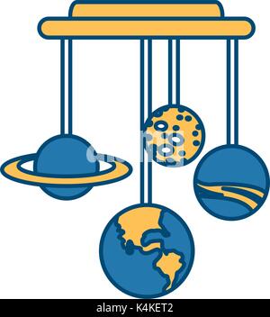 Planets of galaxy hanging Stock Vector