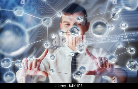 Innovative technologies in science and medicine. Technology to connect. Stock Photo