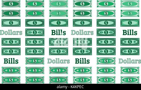 Collection of vector dollars, abstract banknotes Stock Vector
