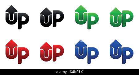 Arrow UP, up button, icon or logotype design Stock Vector