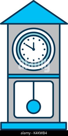 vintage clock pendulum decoration office element Stock Vector