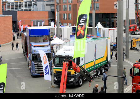 JYVASKYLA, FINLAND - MAY 18, 2017: View to the outdoor area of Kuljetus 2017, a professional event for transportation and logistics. Stock Photo