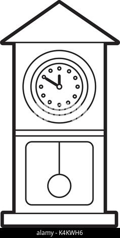 vintage clock pendulum decoration office element Stock Vector