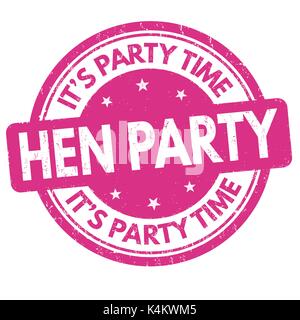 Hen party grunge rubber stamp on white background, vector illustration Stock Vector