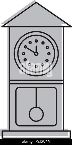 vintage clock pendulum decoration office element Stock Vector