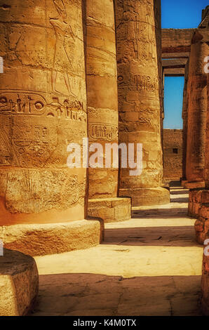 Great Hypostyle Hall at the Temples of Karnak (ancient Thebes). Luxor, Egypt Stock Photo