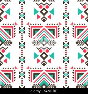 Tribal ethnic ornaments seamless indian style Stock Vector
