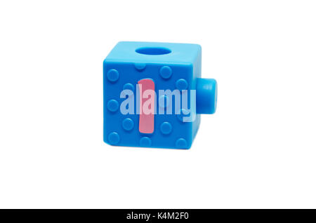 Blue cube toy isolated on white Stock Photo