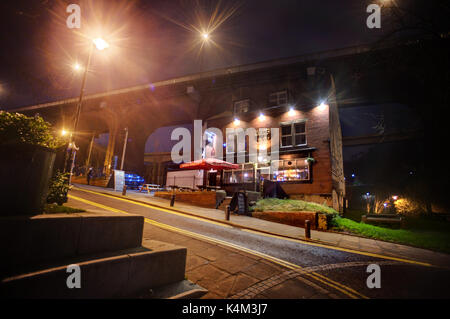 Ouseburn at night, Tyne and Wear Stock Photo