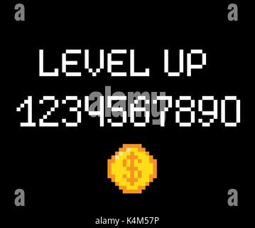 Level up pixel vector Stock Vector