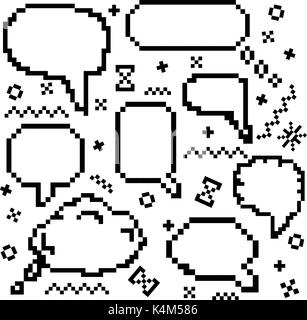 Pixel vector icons set Stock Vector