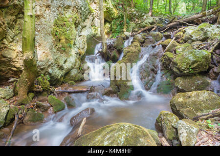 Slovakia - The waterfall in Zadielska valley in national park Slovensky Kras. Stock Photo