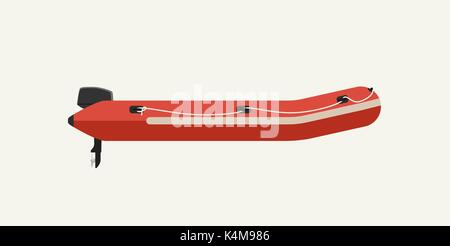 Inflatable boat with motor Stock Vector