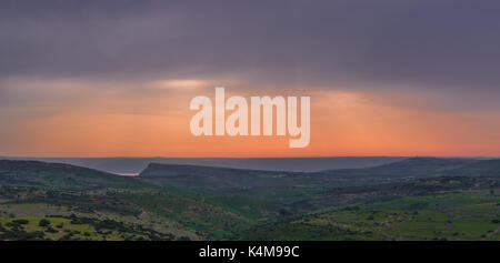 View on the sea of Galilee at sunset Stock Photo