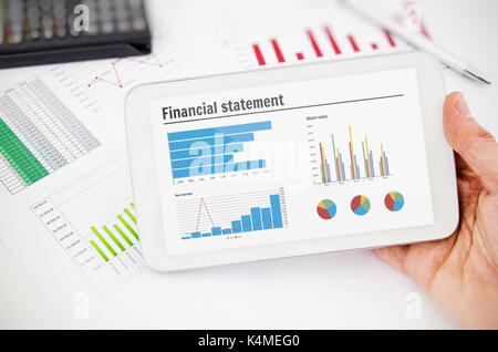 Businessman working with tablet. Financial statement chart concept Stock Photo