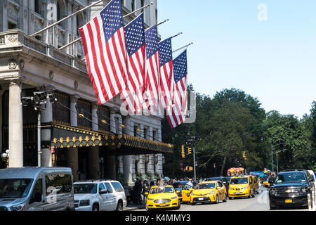 Plaza Hotel Facade, Fifth Avenue, NYC, USA Stock Photo