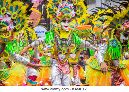 Mask at Dinagyang Festival, City of Iloilo, Philippines Stock Photo ...