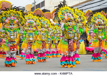 Mask at Dinagyang Festival, City of Iloilo, Philippines Stock Photo ...