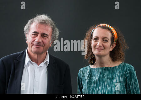 Philip David and Samanta Ellis attend a photocall during the Edinburgh International Book Festival on August 12, 2017 in Edinburgh, Scotland. Stock Photo