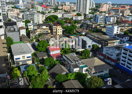 Bangkok, Thailand - Jun 18, 2017. Aerial view of Bangkok, Thailand. Bangkok is the economic centre of Thailand and the heart of the country investment Stock Photo