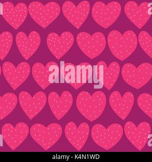 Seamless hand drawn dotted hearts pattern Stock Vector