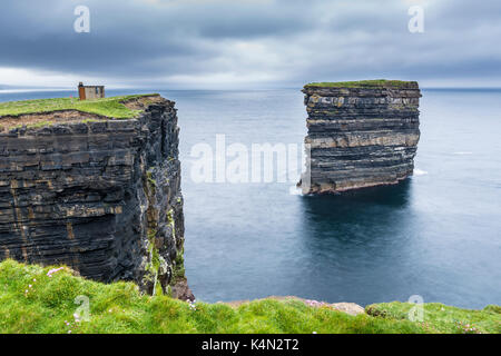 Downpatrick Head, Ballycastle, County Mayo, Connacht province, Republic of Ireland, Europe Stock Photo