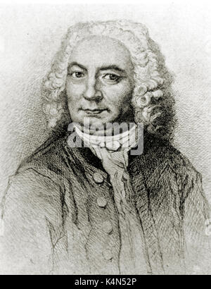 Johann Sebastian Bach - Portrait - head and shoulders German composer & organist, 1685-1750 Stock Photo