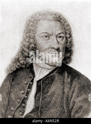 Johann Sebastian Bach - portrait of German composer and organist - head and shoulders. 1685-1750 Stock Photo