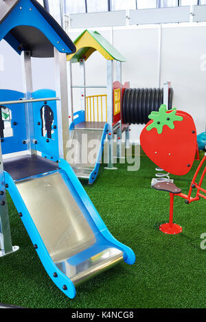 Roller coaster for children on the playground indoors Stock Photo