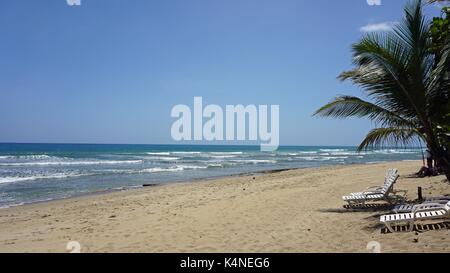 natural wild caribbean hideaway beach in the dominican republic Stock