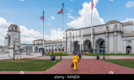 Columbus Circle, in front of Union Station, Washinton DC Stock Photo