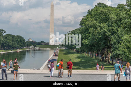 Washington Monument seen from Lincoln Memorial, Washinton DC Stock Photo