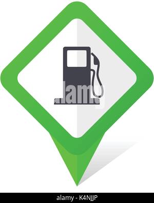 Petrol green square pointer vector icon in eps 10 on white background with shadow. Stock Vector