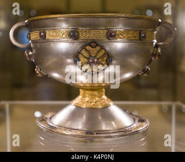 Dublin, Ireland - December 28th 2016 - The Ardagh Chalicecreated in the 8th century is one of the greatest treasures of the early Irish church. Stock Photo