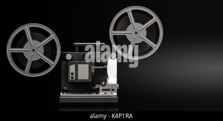 film projector in working, 3D rendering Stock Photo