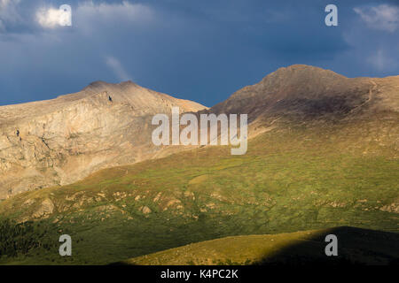 The hiking trail to the summit of Mount Bierstadt, one of Colorado's most popular 14ers. Stock Photo