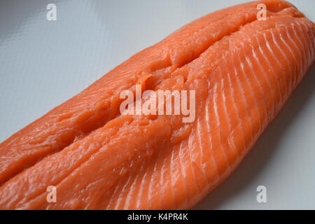 Uncooked fresh salmon ready to cook Stock Photo