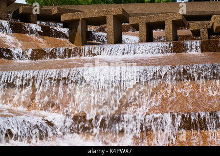 Photo of moving water at the Fort Worth Water Gardens. Stock Photo