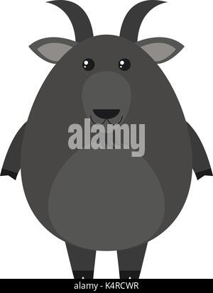 Black goat on white background illustration Stock Vector