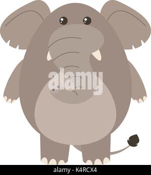 Gray elephant on white background illustration Stock Vector