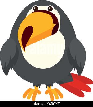 Toucan bird on white background illustration Stock Vector