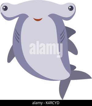 Hammerhead shark on white background illustration Stock Vector
